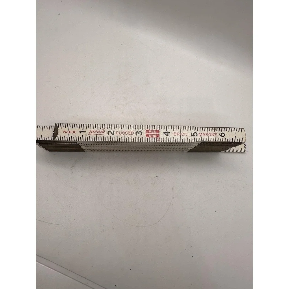 Vintage Lufkin #636 Brick Spacing Folding Ruler Wood Carpenter Tool (5)